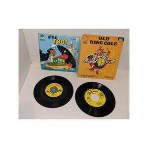2 Vintage 45 vinyl records "Ole King Cole" " Little Toot" Peter Pan Children's